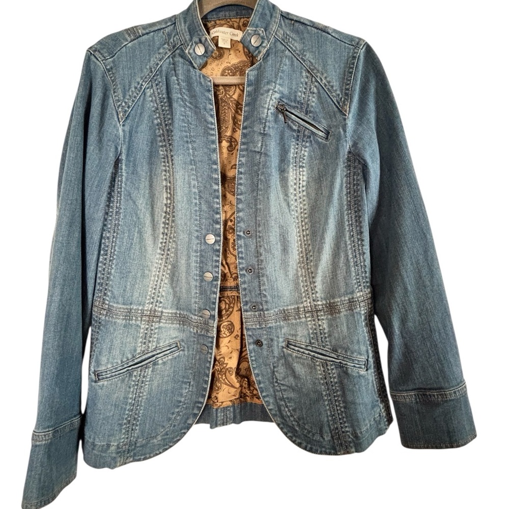 Coldwater Creek Light Blue fitted jean jacket size 6